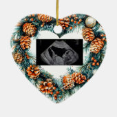 Christmas Pregnancy Ultrasound Baby On The Way Keramisch Ornament (Achterkant)