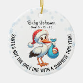 Christmas Pregnant onthult grappige aankondiging Keramisch Ornament (Voorkant)