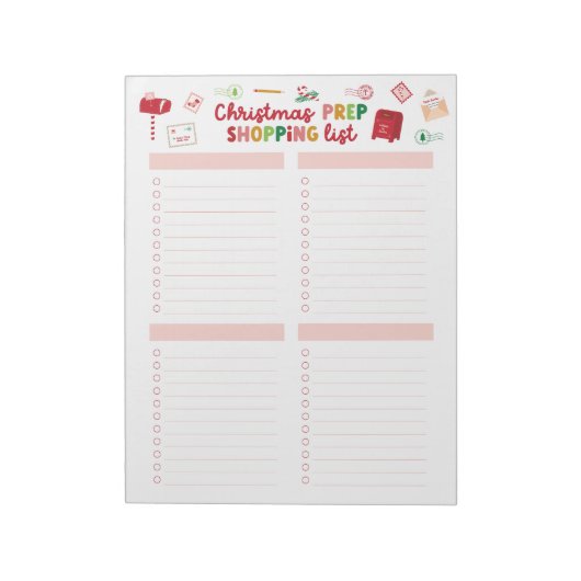 Christmas Prep Shopping List Notitieblok (Gedraaid)