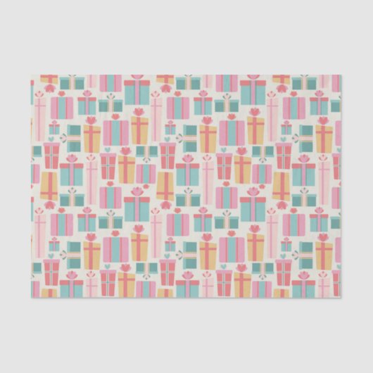 Christmas Present Abstract Pattern Pastel Colors Tissuepapier (Voorkant)