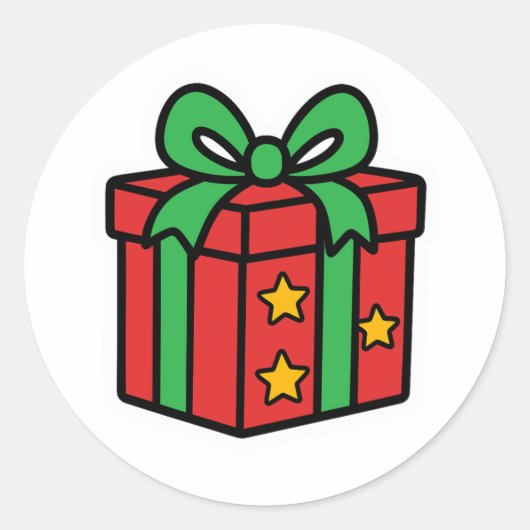 Christmas present ronde sticker (Voorkant)