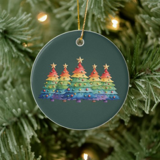 Christmas Pride Rainbow LGBTQ Equal Rights Gay  Keramisch Ornament (Boom)