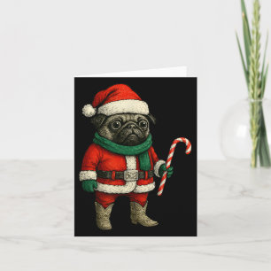 Christmas Pug Dog Funny Xmas Outfit Red Pug Snoep Kaart