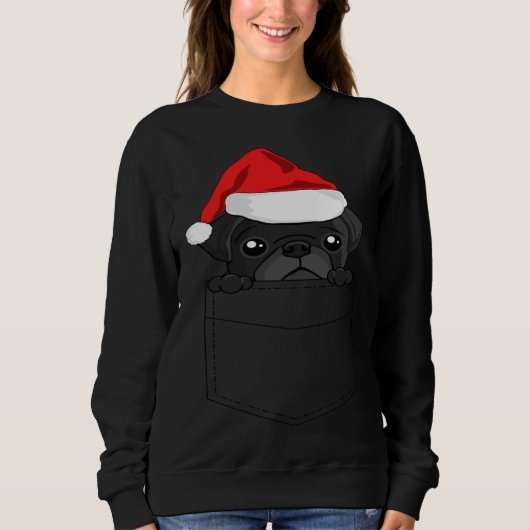 Christmas Pug Dog In Your Pocket Trui (Voorkant)