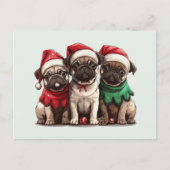 Christmas Pug Dogs Briefkaart (Voorkant)