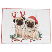 Christmas Pug Dogs Groot Cadeauzakje (Achterkant)