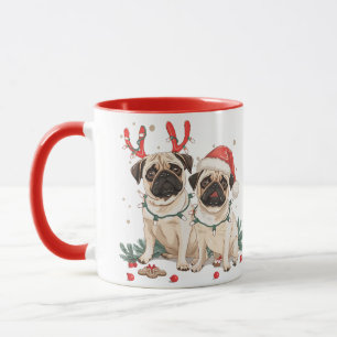 Christmas Pug Dogs Mok