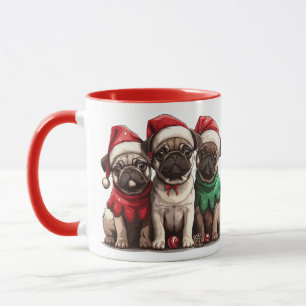 Christmas Pug Dogs Mok