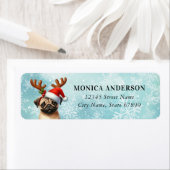 Christmas Pug retour adreslabels Etiket (Insitu)