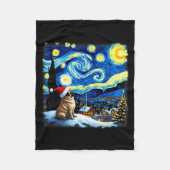 Christmas Pug Starry Night Fleece Deken (Voorkant)