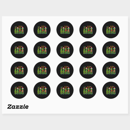 Christmas Pun Ckle Lights Funny Vegetable Holiday Ronde Sticker (Vel)