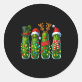 Christmas Pun Ckle Lights Funny Vegetable Holiday Ronde Sticker (Voorkant)