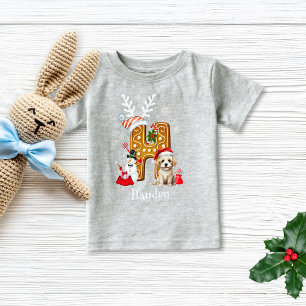 Christmas Puppy Gingerbread Naam Letter H Jongen