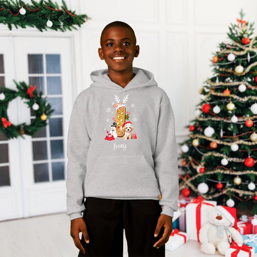 Christmas Puppy Gingerbread Nom Lettre I Boy