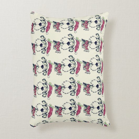 **CHRISTMAS PUPPY** PILLOW MET "RODE" ACHTERZIJDE ACCENT KUSSEN (Voorkant(Verticaal))