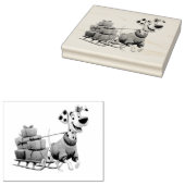 Christmas puppy with Sled Rubberstempel (Gestempeld)