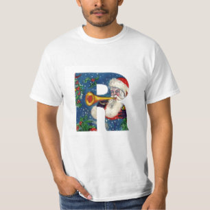 CHRISTMAS R LETTER/SANTA CLAUS BUGLER T-SHIRT