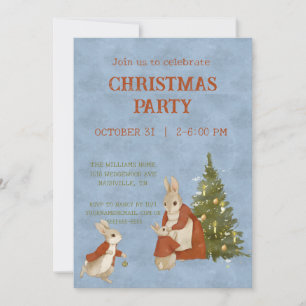 Christmas Rabbit Peter Invitation Vintage