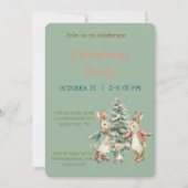 Christmas Rabbit Peter Vintage Invitation (Devant)
