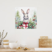 Christmas Rabbit Poster (Keuken)