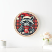 Christmas Raccoon Cocoa Cheer Grote Klok (Huis)