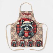 Christmas Raccoon Cocoa Cheer Schort (Voorkant)