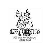 Christmas Rag Doll Cat Retouradres Rubberstempel (Afrduk)