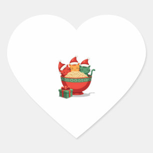 Christmas Ramen Cat Santa Anime Meow Kat Meow Ca Hart Sticker