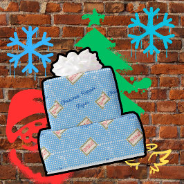 Christmas Rappin' Blue Cadeaupapier