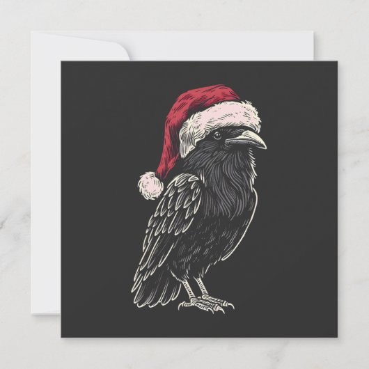 Christmas Raven Feestdagenkaart (Voorkant)