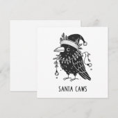 Christmas Raven Santa Caws Feestdagenkaart (Voorkant / Achterkant)