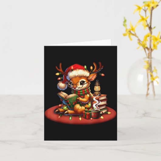 Christmas Reading Book Lovers Bookworm Coffee Rein Kaart (Gele Bloem)
