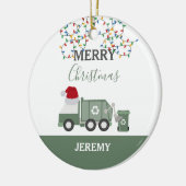 Christmas Recycling Garbage Truck Custom Keramisch Ornament (Links)