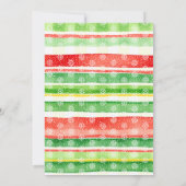 Christmas red and green bow and stripes party kaart (Achterkant)