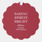 Christmas Red Baking Spirits Ornament Kaart (Achterkant)