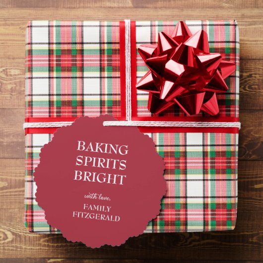 Christmas Red Baking Spirits Ornament Kaart (Insitu (Geschenk))