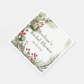 Christmas Red Berries dennenkrans Vrijgezellenfees Servet (Hoek)