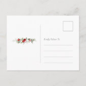 Christmas Red Berry Thank You Card Briefkaart (Achterkant)