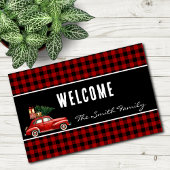 Christmas Red Buffalo Plaid | Rustic Holiday Deurmat