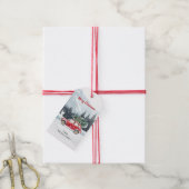 Christmas Red Car Tree Holiday Cadeaulabel (Met Touw)
