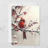Christmas Red Cardinal Holiday Party Invitation (Dos)