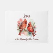 Christmas Red Cardinal Jesus Reason for Season Deurmat (Voorkant)