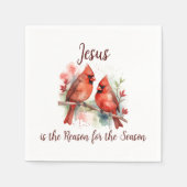 Christmas Red Cardinal Jesus Reason for Season Servet (Voorkant)