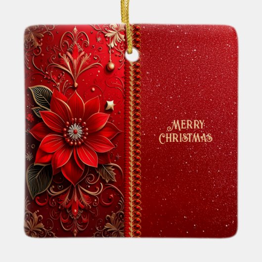 Christmas Red Flower Holiday Ornament (Voorkant)