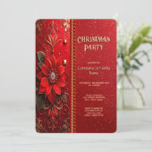 Christmas Red Flower Holiday Party Invitation (Debout devant)