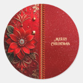 Christmas Red Flower Holiday Sticker (Devant)