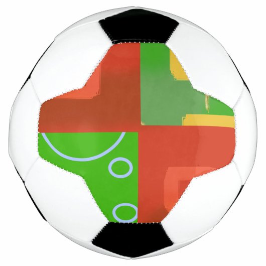 Christmas Red Green Geometric Voetbal (Voorkant)