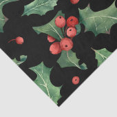 Christmas Red Green Mistletoe Black Tissuepapier (Detail)