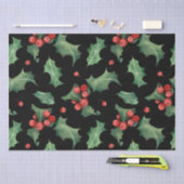 Christmas Red Green Mistletoe Black Tissuepapier (Craft)