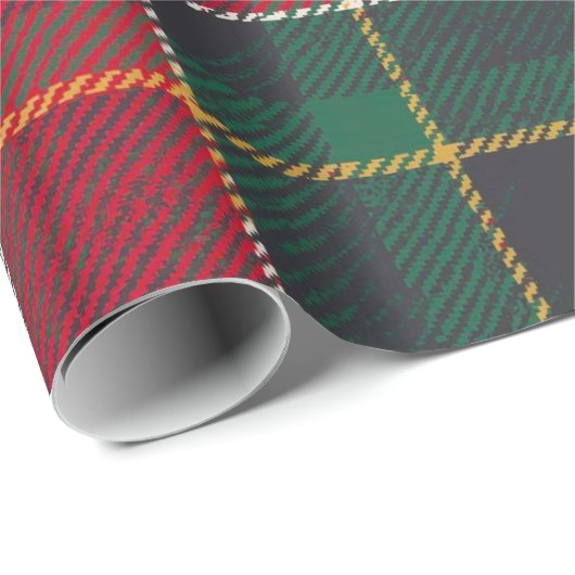 Christmas Red Green Tartan Glossy Holiday Cadeaupapier (Rol Hoek)